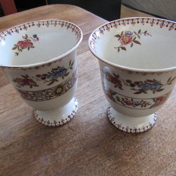 Set of 2 Vintage Floral Porcelain Cups Copeland Spode? - Picture 2 of 4